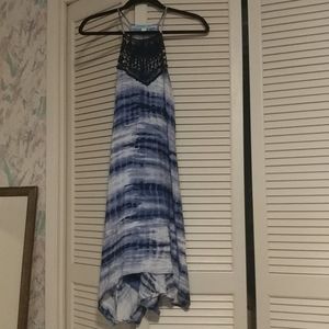 Blue and White Beachy Tie-dye dress